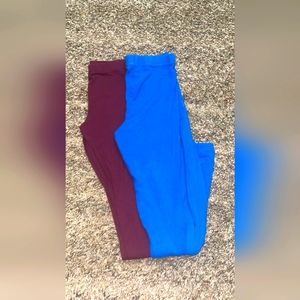 Blue and red leggings